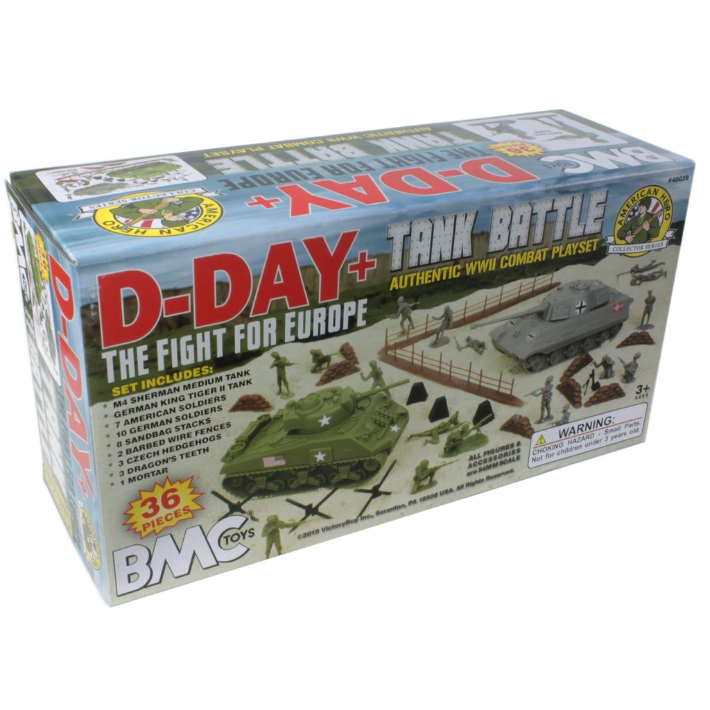 WW2 D-Day Tank Battle 36pc Playset | 40039 | BMC - Relive the Epic Battle!