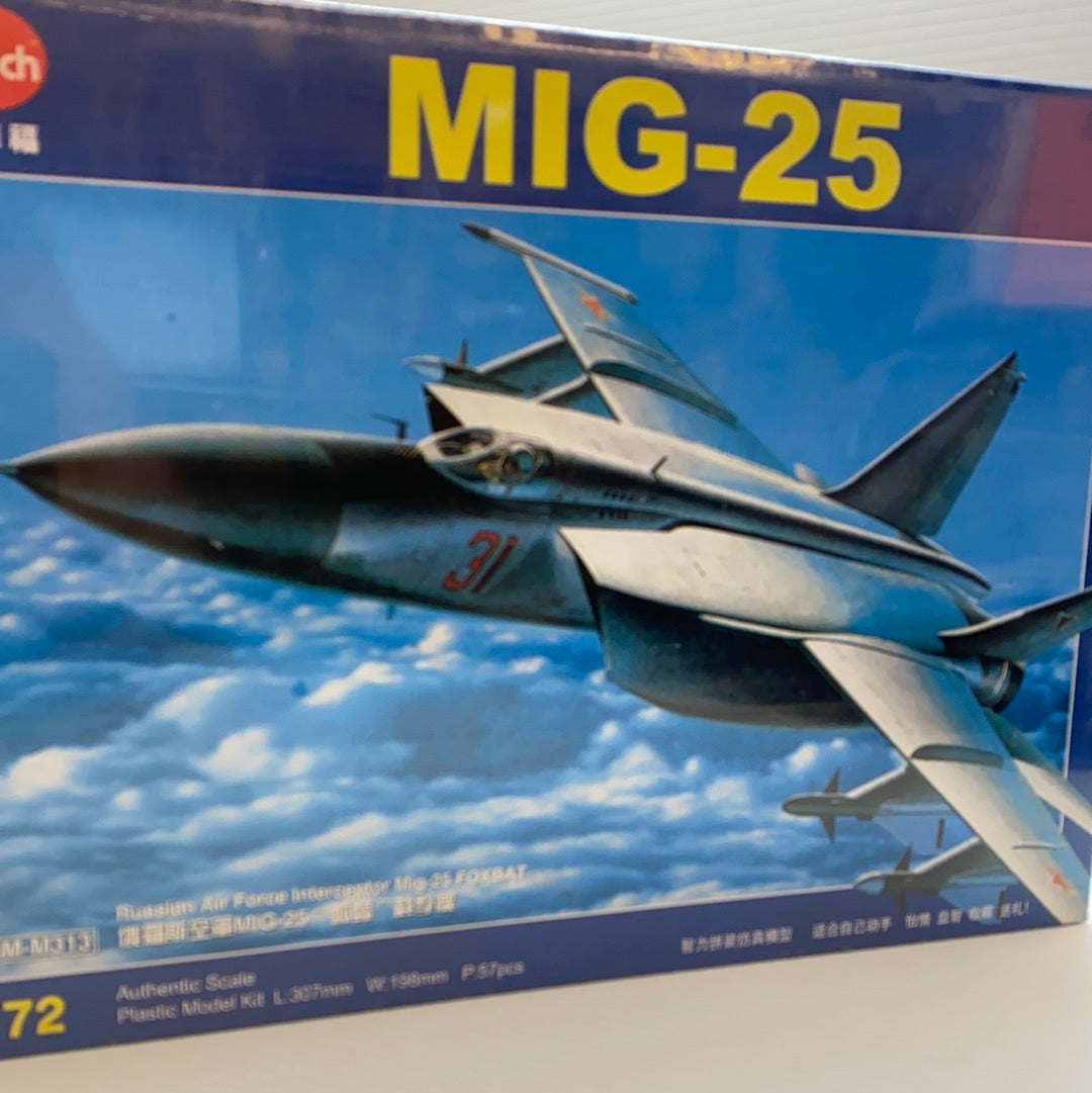 Second Chance Mig-25 Foxbat 1:72 Scale Model Kit - Kitech 08M-M313