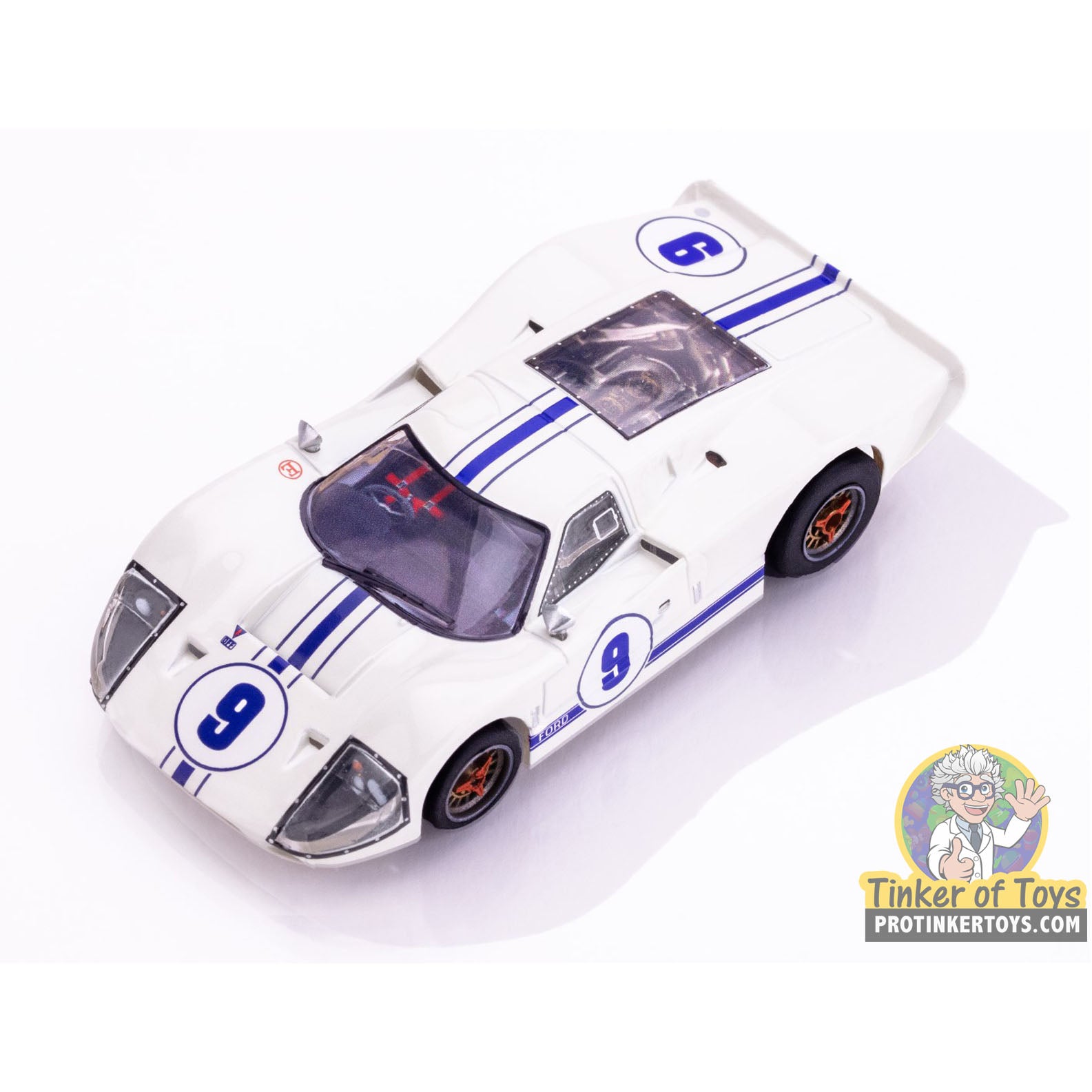 AFX/Racemasters Ford GT40 Mark IV #9 White Slot Car - 22078