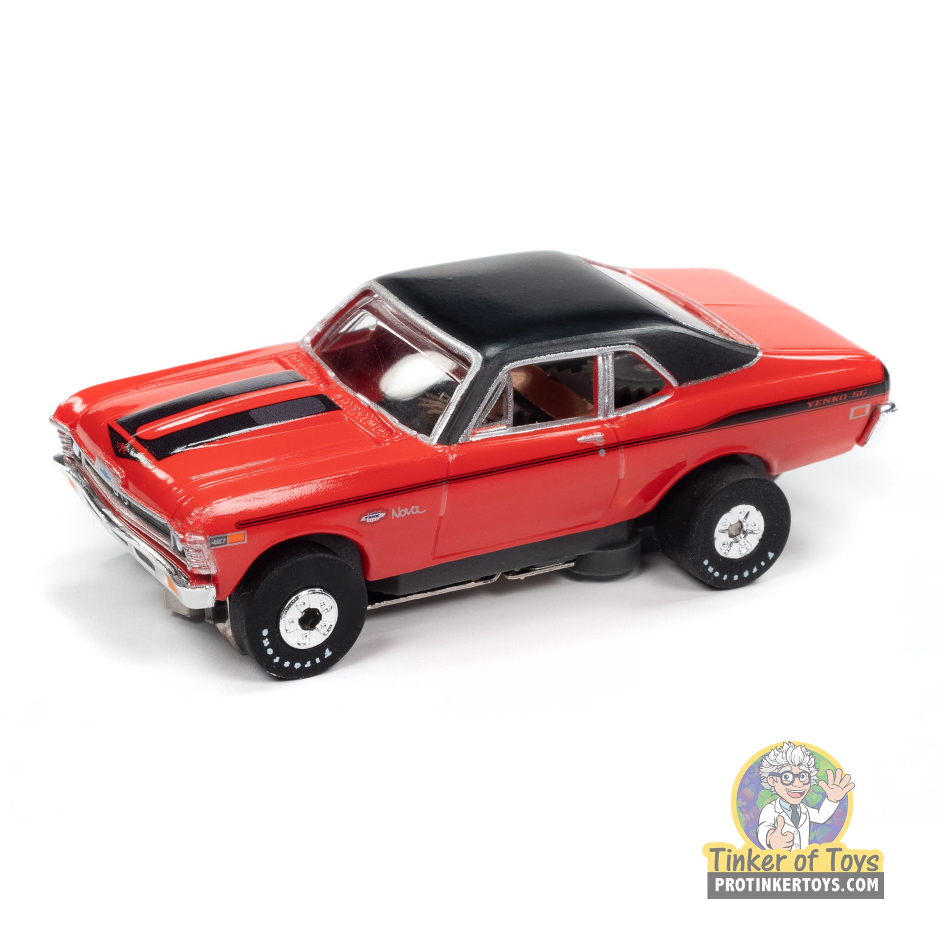 Auto World Thunderjet 1969 Chevy Nova (Red) - SC411 | Collectible HO Scale Slot Car