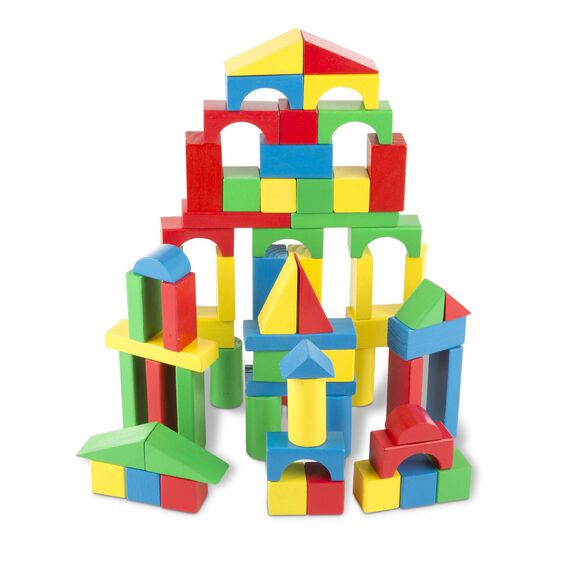 Melissa & Doug's Enchanting 100-Piece Wood Block Set - Unleash Creativity!