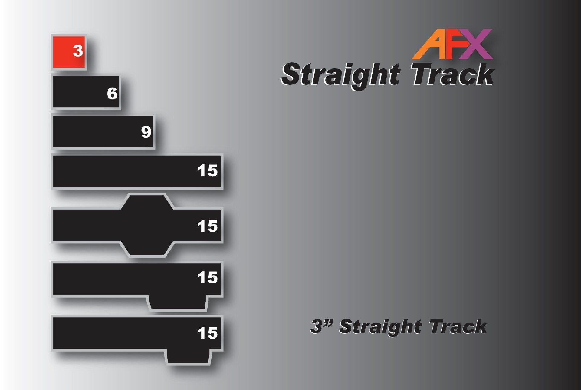AFX/Racemasters 3 - inch Straight Track 2 - Pack (70607)