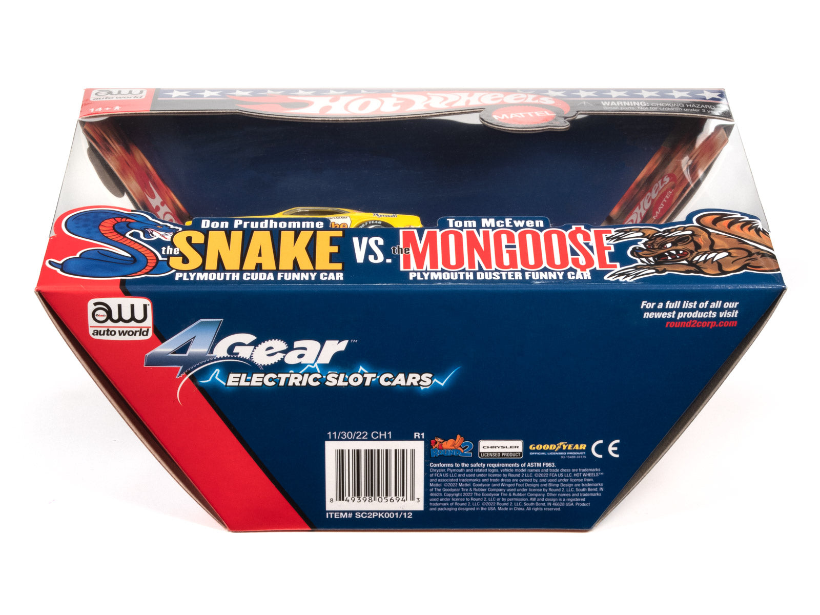 Hot Wheels Snake & Mongoose 2-Pack - 4Gear | SC2PK001 | Auto World - Relive the Drag Racing Rivalry!