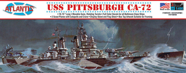 Exciting USS Pittsburgh CA - 72 Heavy Cruiser Plastic Model Kit | ALM457 | Atlantis Model Co.