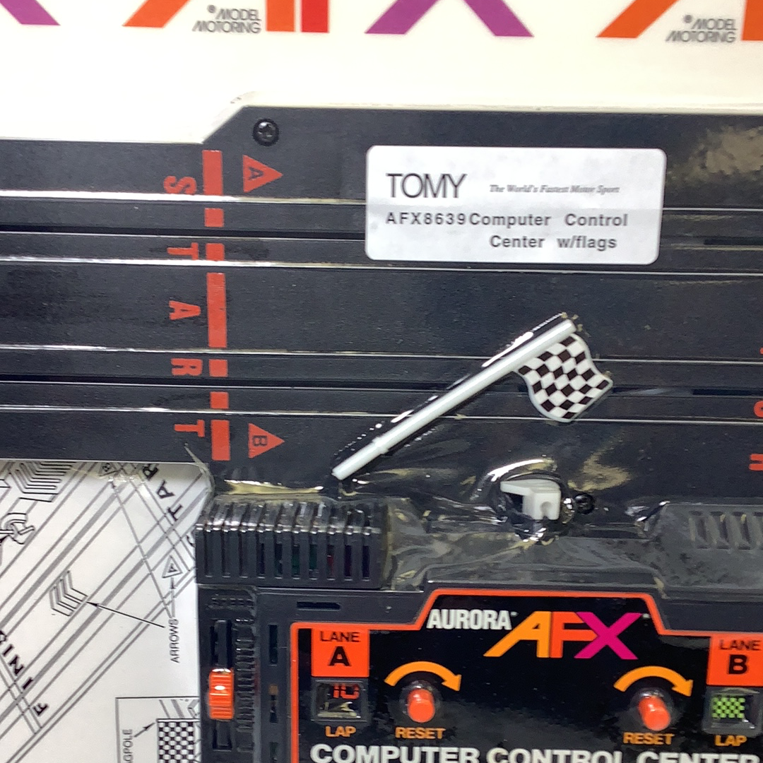 Aurora Tomy AFX Vintage Computer Control Center w/ Flag - 8639 - Enhance Your Slot Car Racing!
