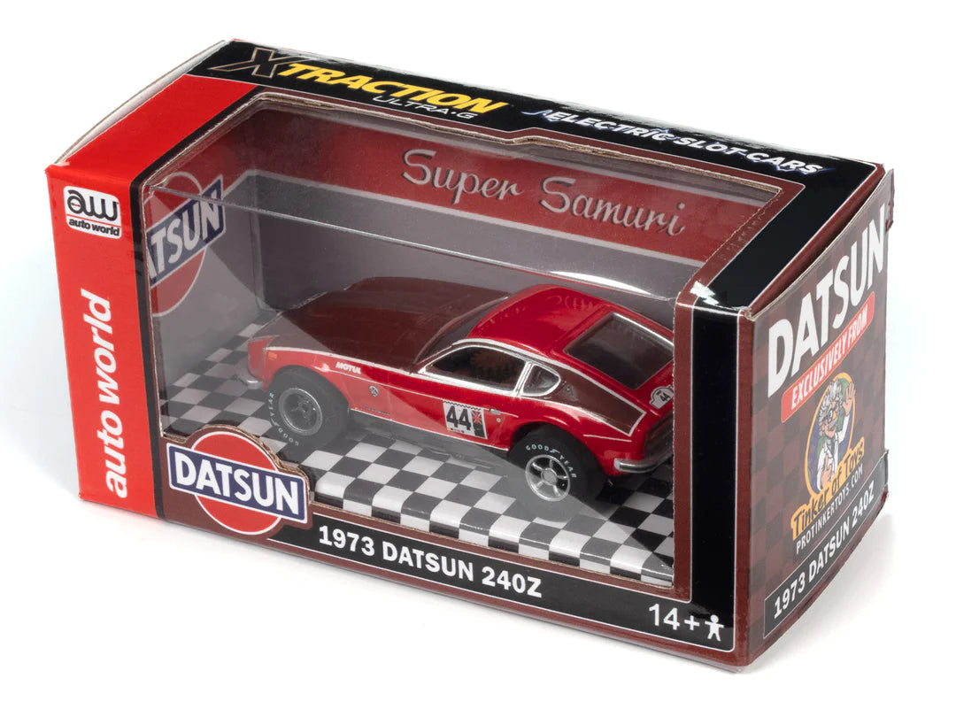 1973 Red Datsun 240z #44 - Exclusive Auto World Slot Car | CP7986
