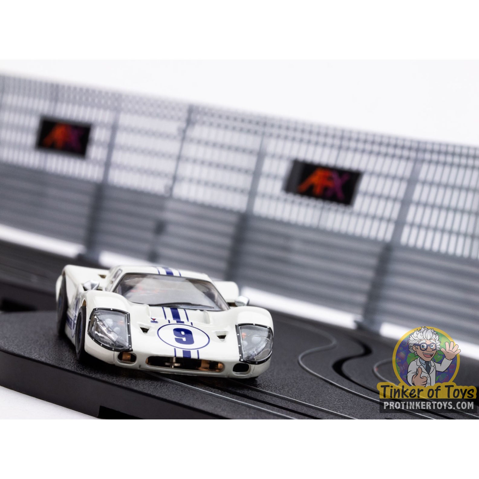 AFX/Racemasters Ford GT40 Mark IV #9 White Slot Car - 22078