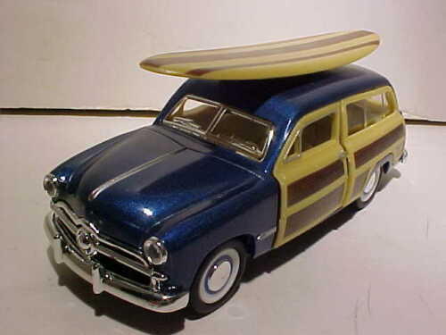 1949 Ford Woody Wagon with Wooden Surfboard - A Must - Have Toy by Kinsmart! 5402DSI