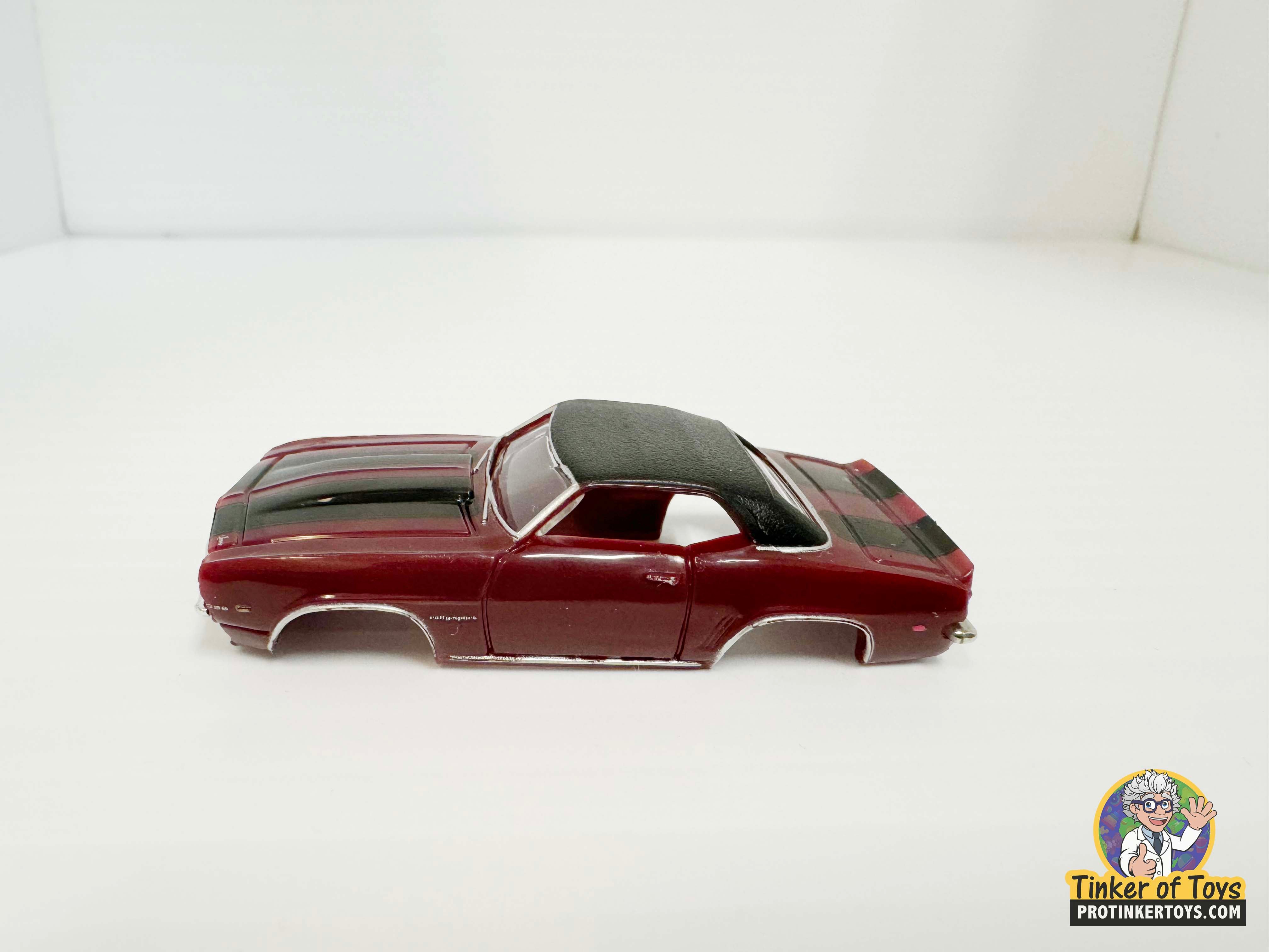 1969 Camaro RS Convertible Maroon with Black Stripes - A Classic Muscle Car Replica by Model Motoring
