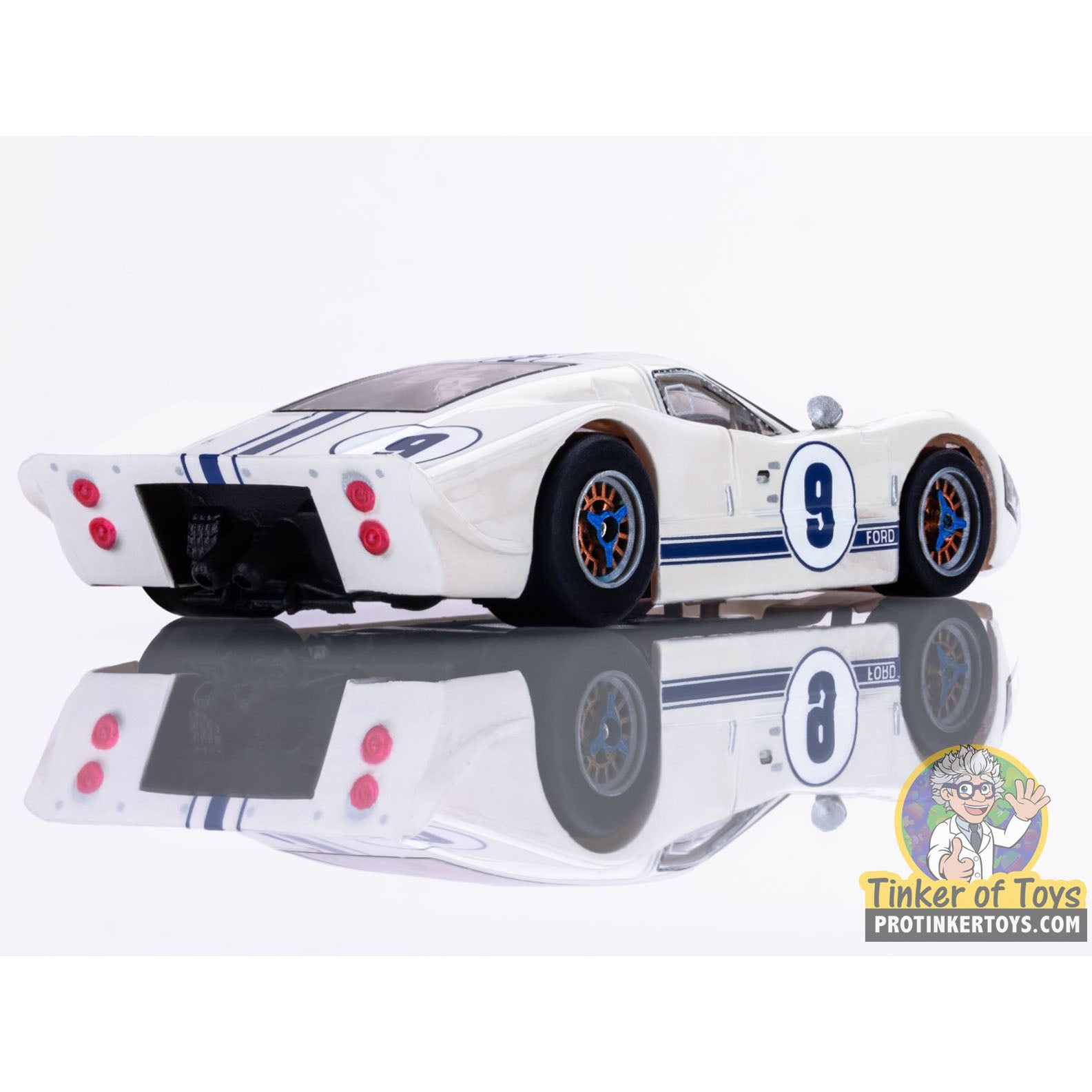 AFX/Racemasters Ford GT40 Mark IV #9 White Slot Car - 22078