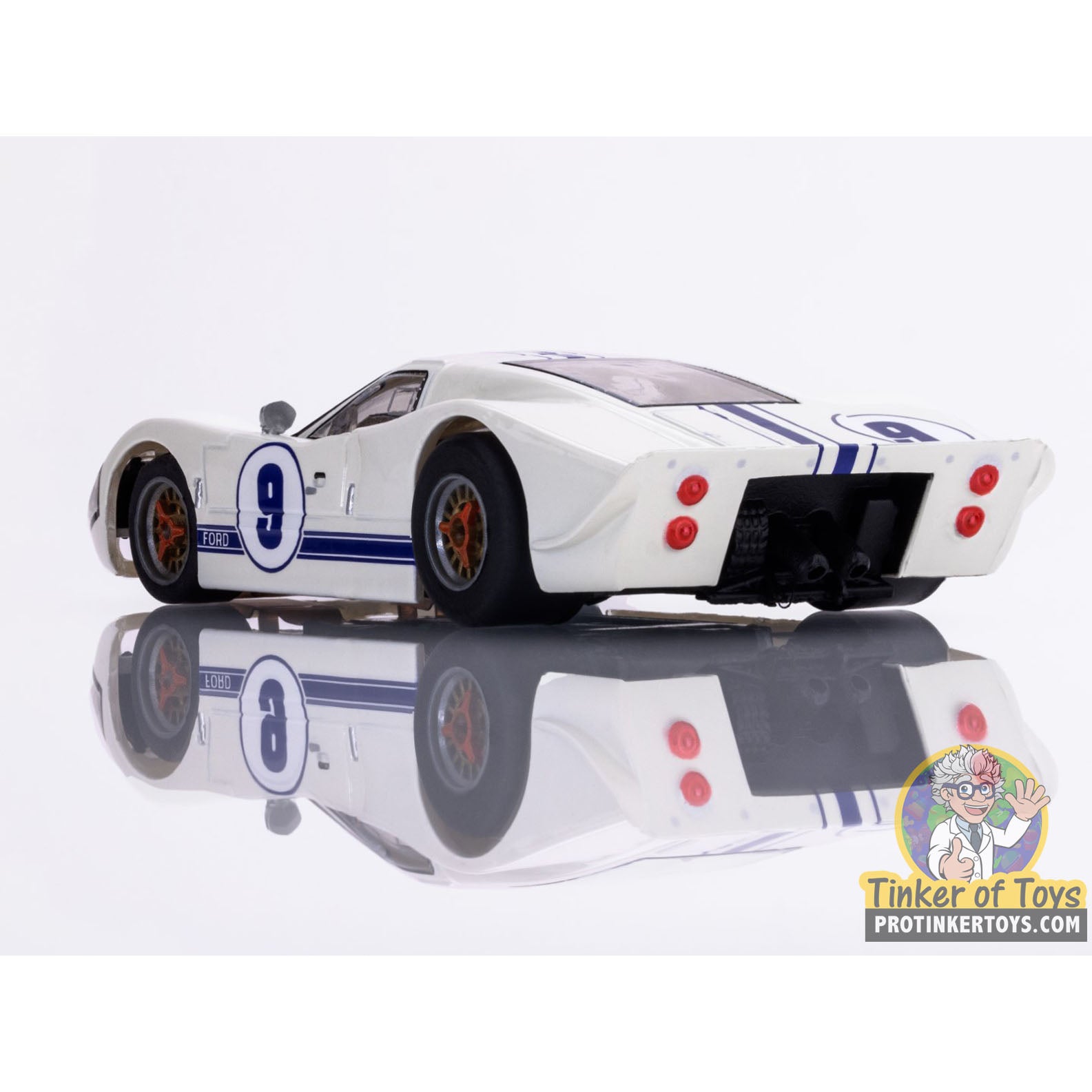 AFX/Racemasters Ford GT40 Mark IV #9 White Slot Car - 22078