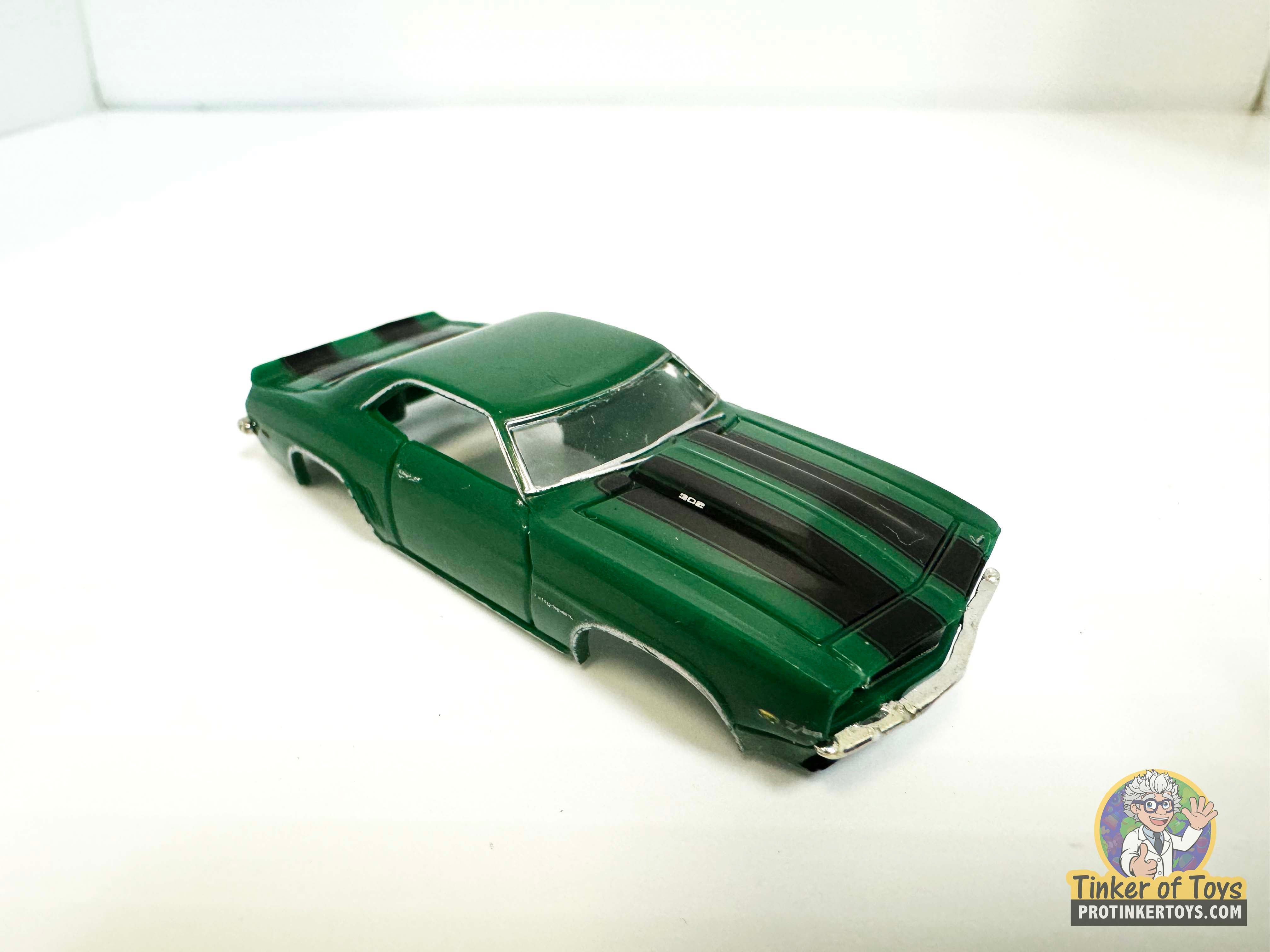 1969 Camaro Z/28 Dark Green with Black Stripes - Model Motoring's Iconic Slot Car