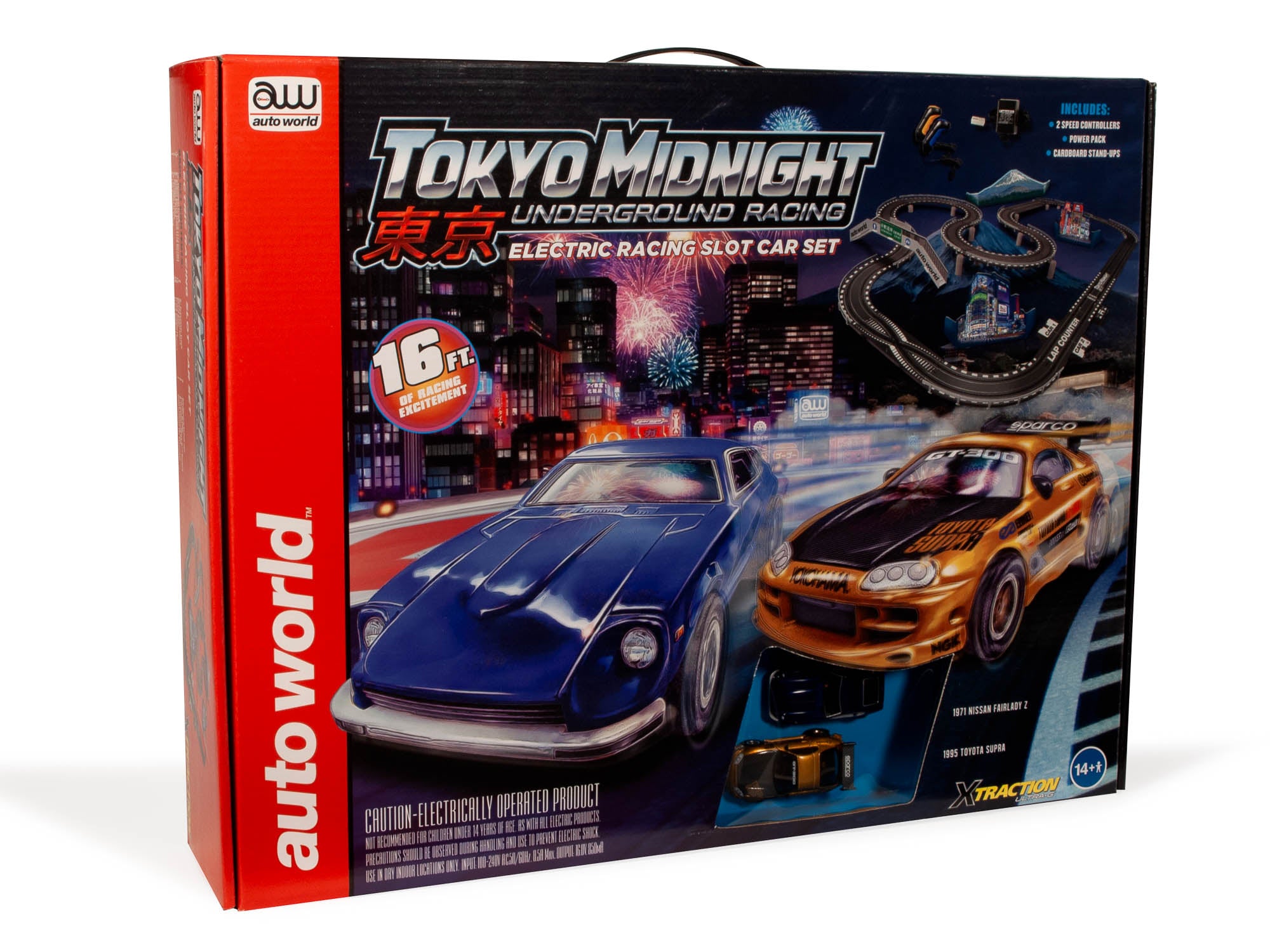 16' Tokyo Midnight Underground Racing Slot Race Set - SRS342 by Auto World: An Exciting Racing Experience!
