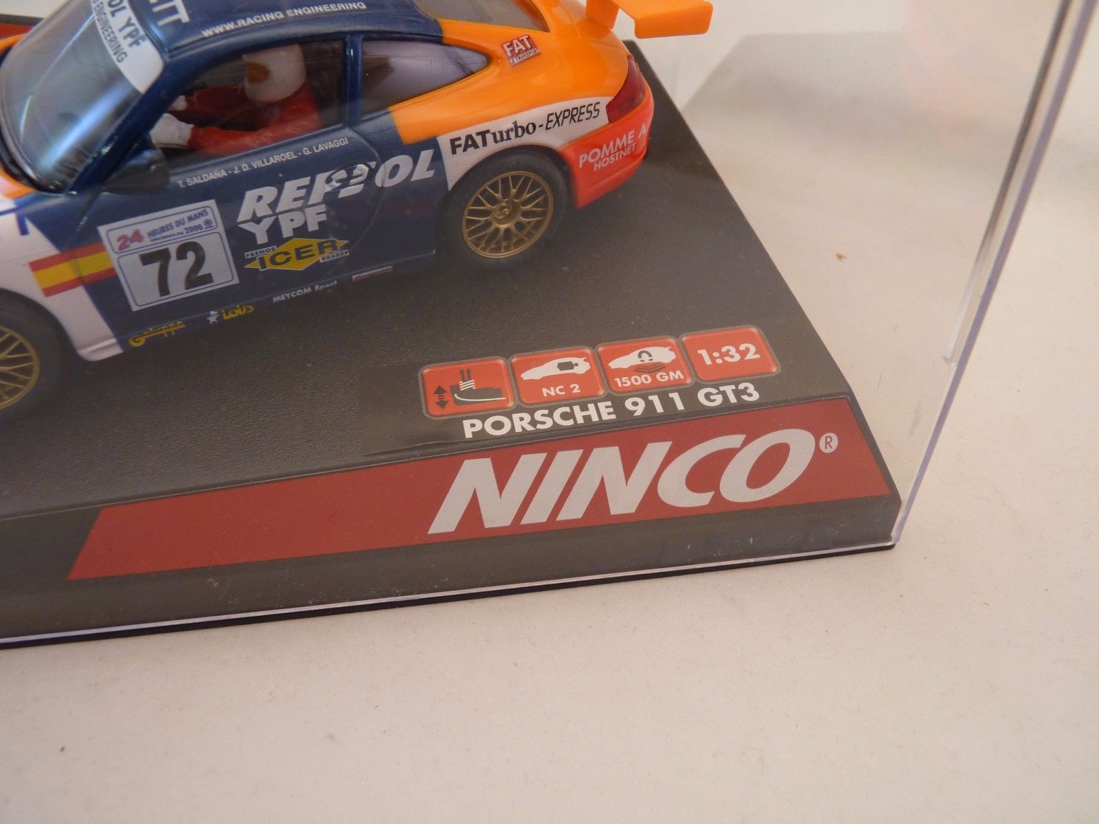 Thrilling Porsche 911 GT3 R Repsol Slot Car - Ninco 50240