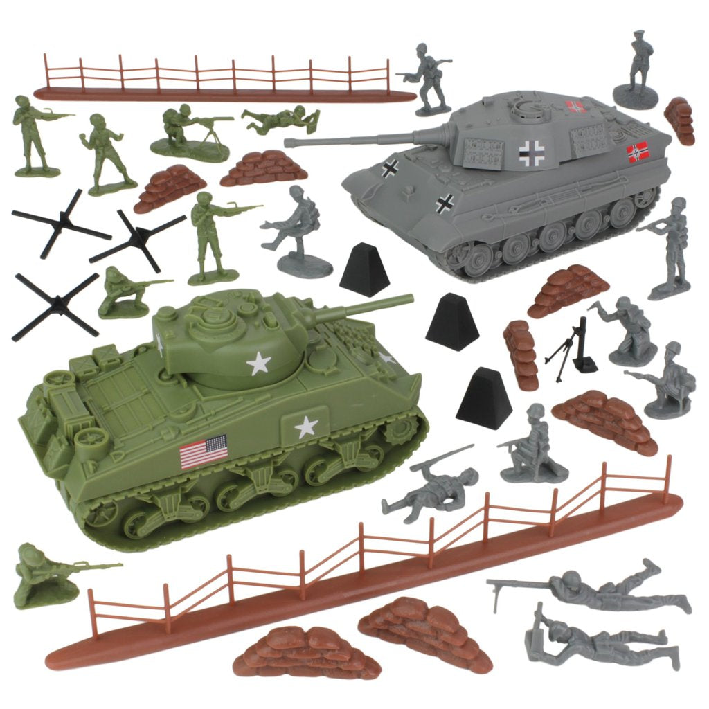 WW2 D-Day Tank Battle 36pc Playset | 40039 | BMC - Relive the Epic Battle!