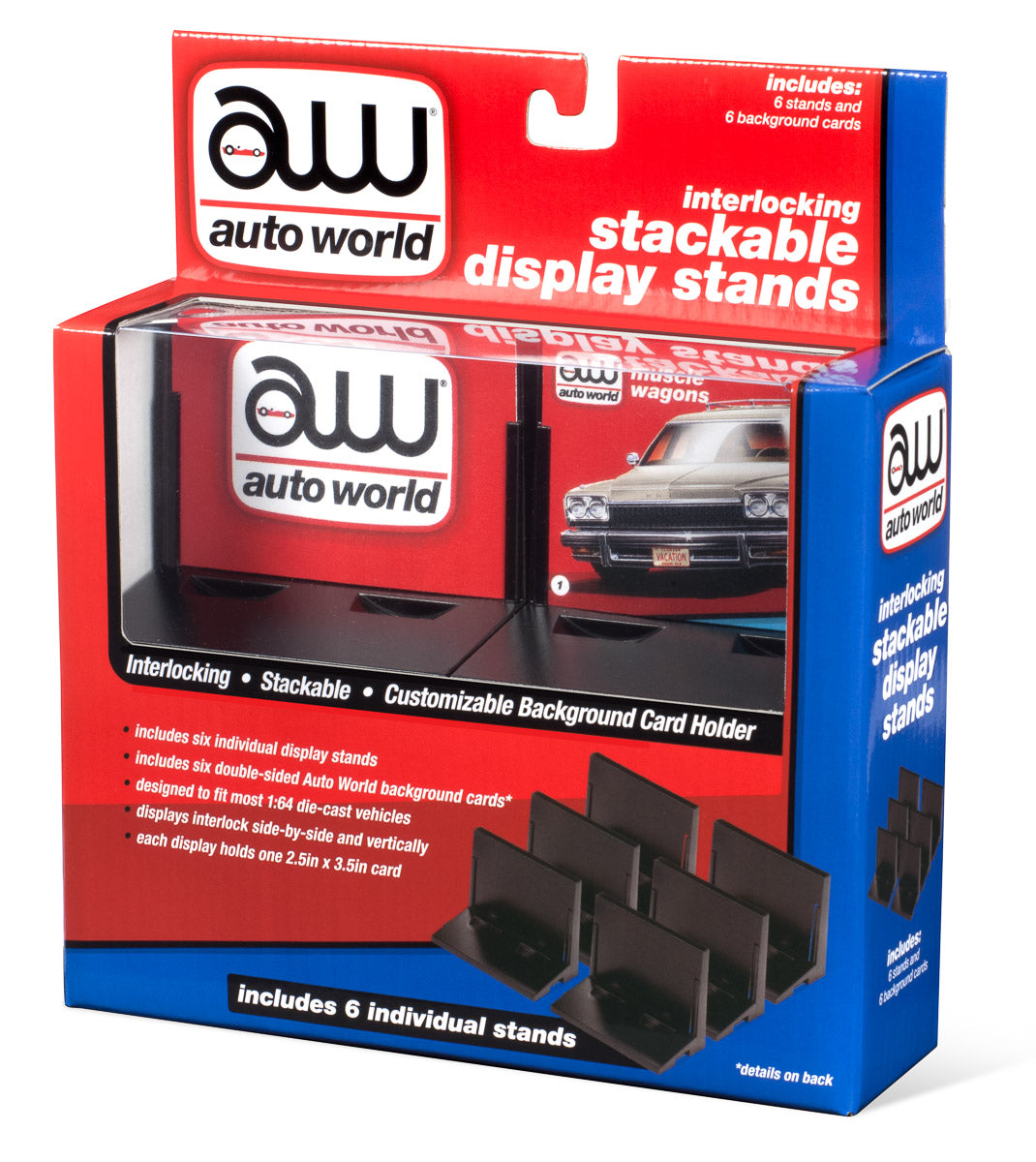 Auto World Stacking Display Stand Pack of 6 | AWDC017 - Enhance Your Racing Collection!