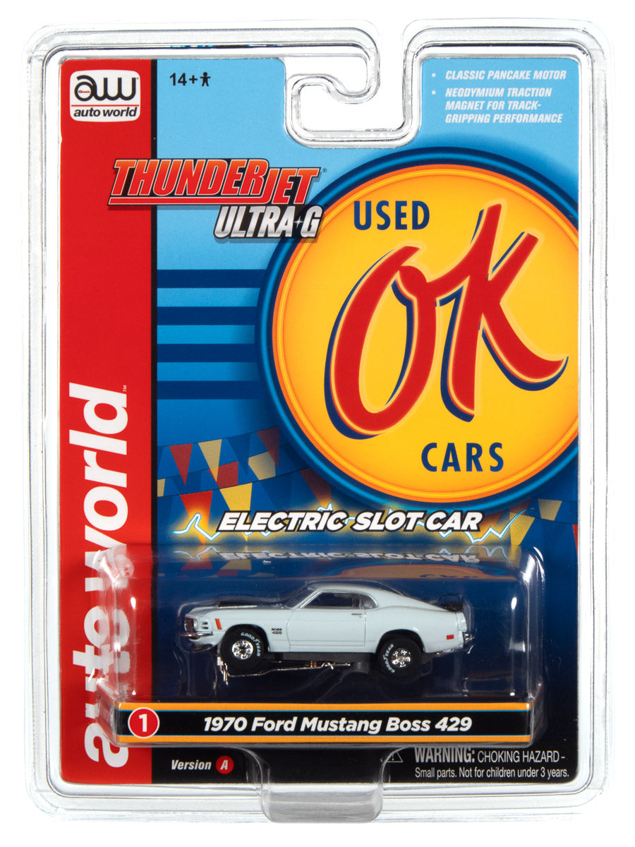 Auto World's Thunderjet Release 1 Slot Car Set - OK Used Cars SC377: A Racing Sensation!