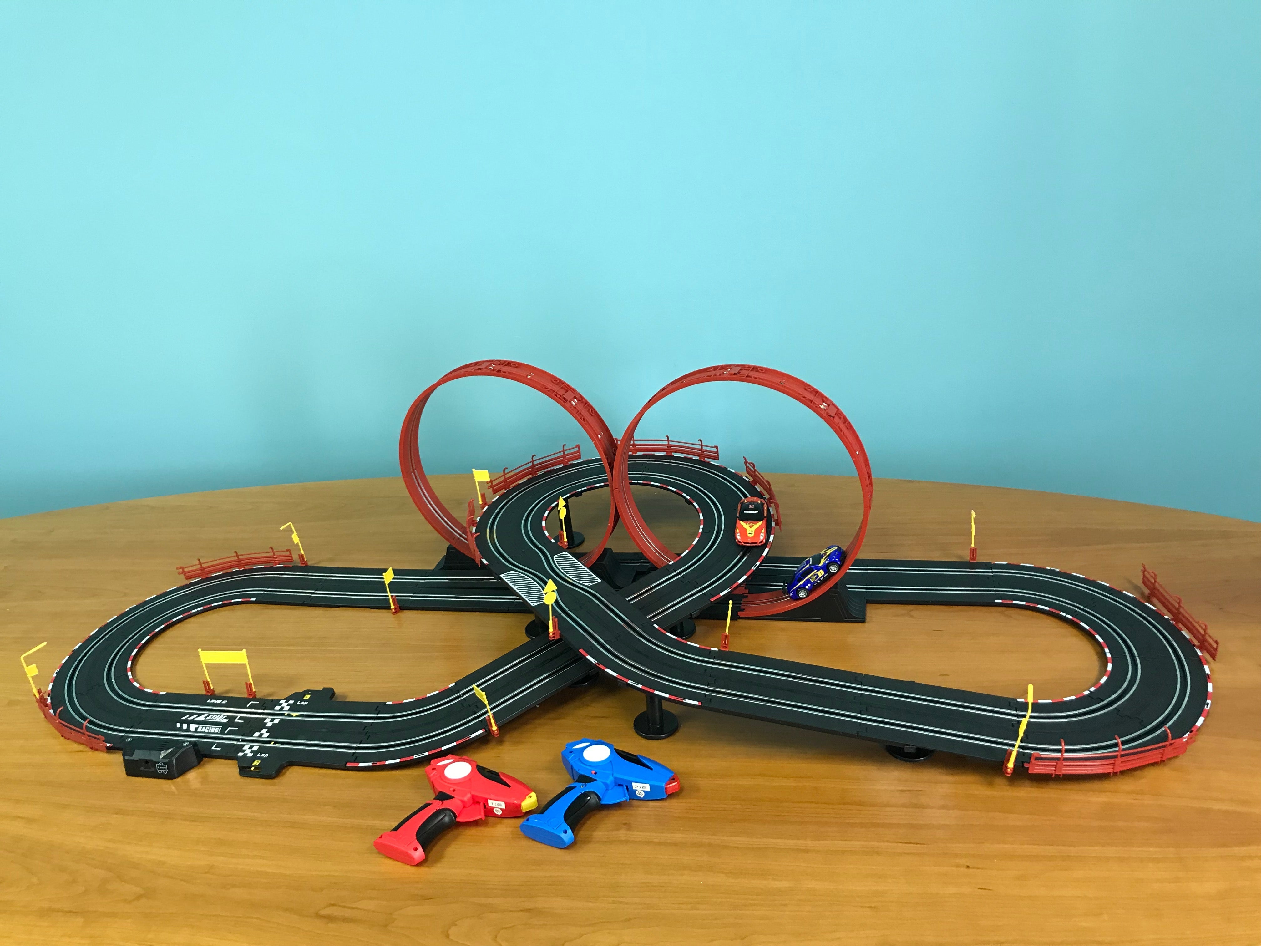 Johnny Lightning 24' Double Loop Raceway Remote Control Electric 1:43 Scale Slot Race Set - Exclusive Auto World Gem! | JLRS001