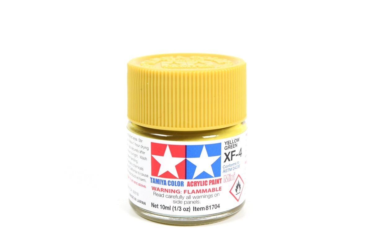 Tamiya Acrylic Mini XF-4 Yellow Green Paint (10ml) - Item #81704