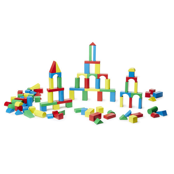 Melissa & Doug's Enchanting 100-Piece Wood Block Set - Unleash Creativity!