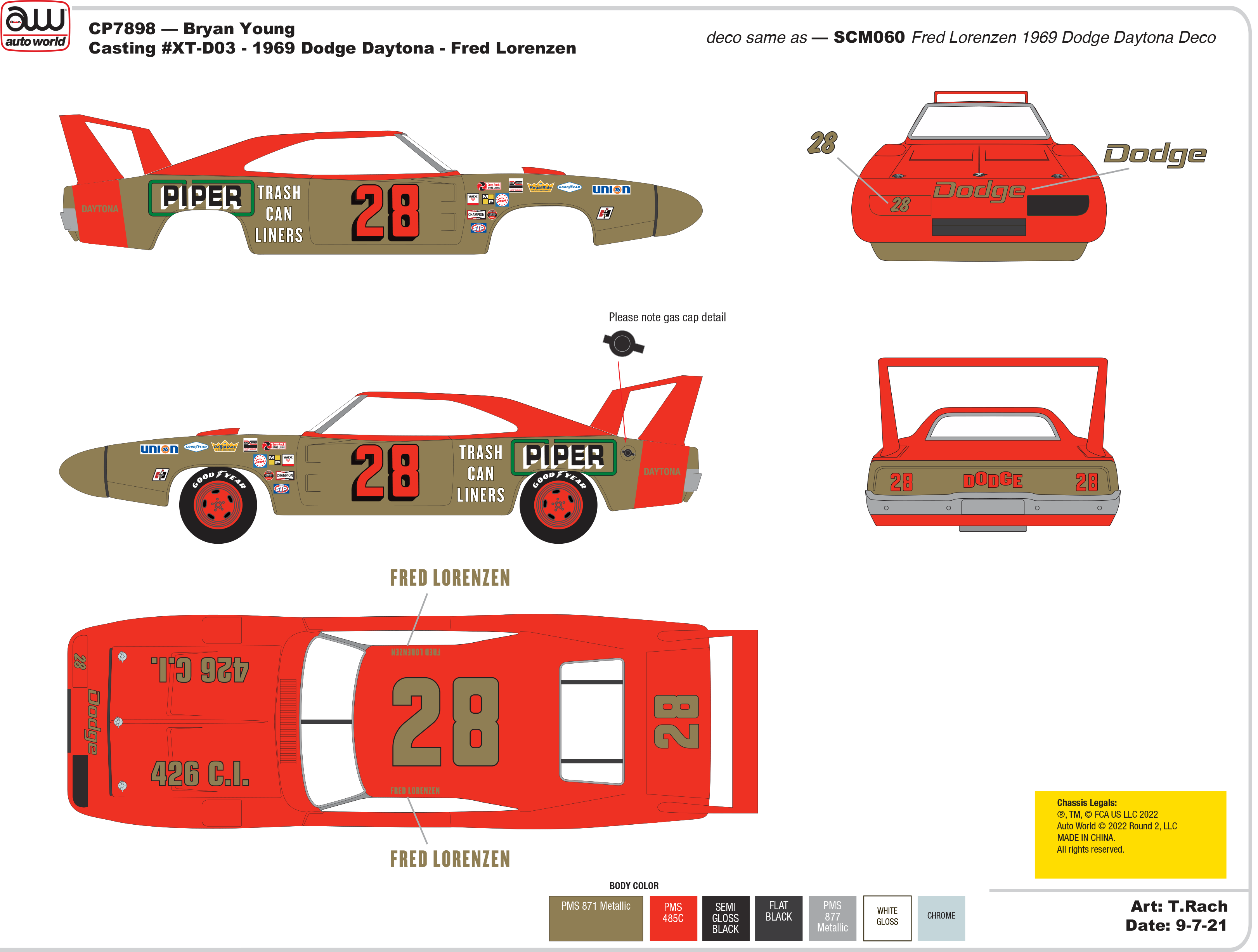 1969 Dodge Daytona - Fred Lorenzen | Exclusive Auto World Slot Car (CP7898)
