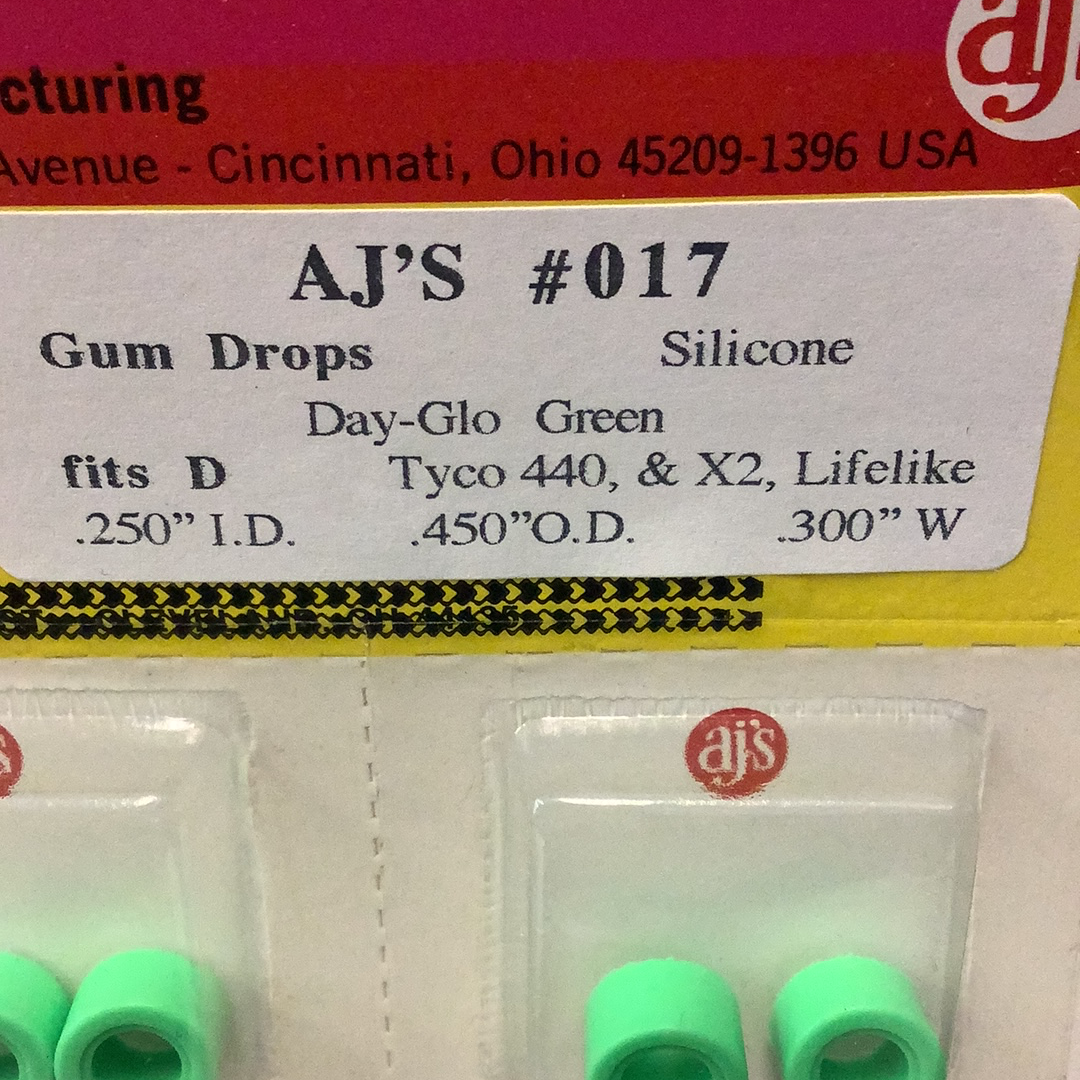 AJ'S 017 Day-Glo Green Gum Drops Silicone Tires - A Must-Have!