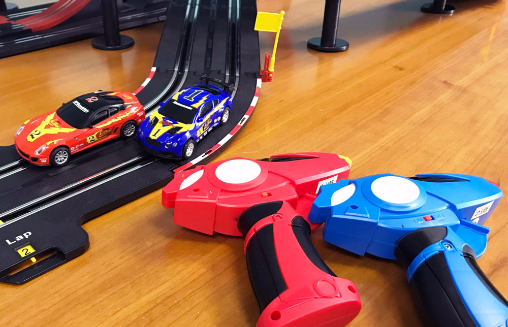 Johnny Lightning 24' Double Loop Raceway Remote Control Electric 1:43 Scale Slot Race Set - Exclusive Auto World Gem! | JLRS001