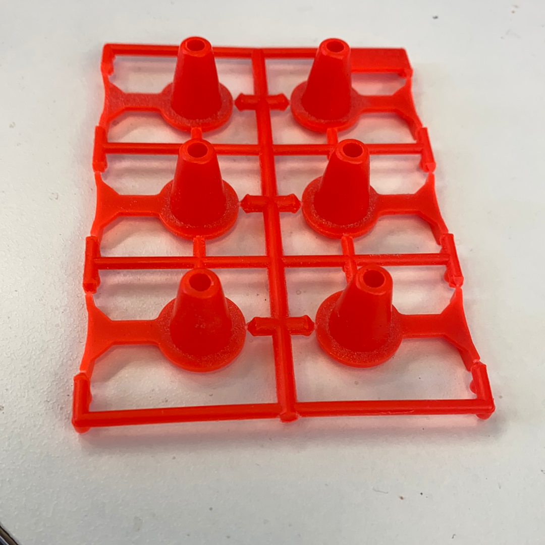 Tyco Orange Road Cones 6 - Must-Have for Slot Car Enthusiasts!