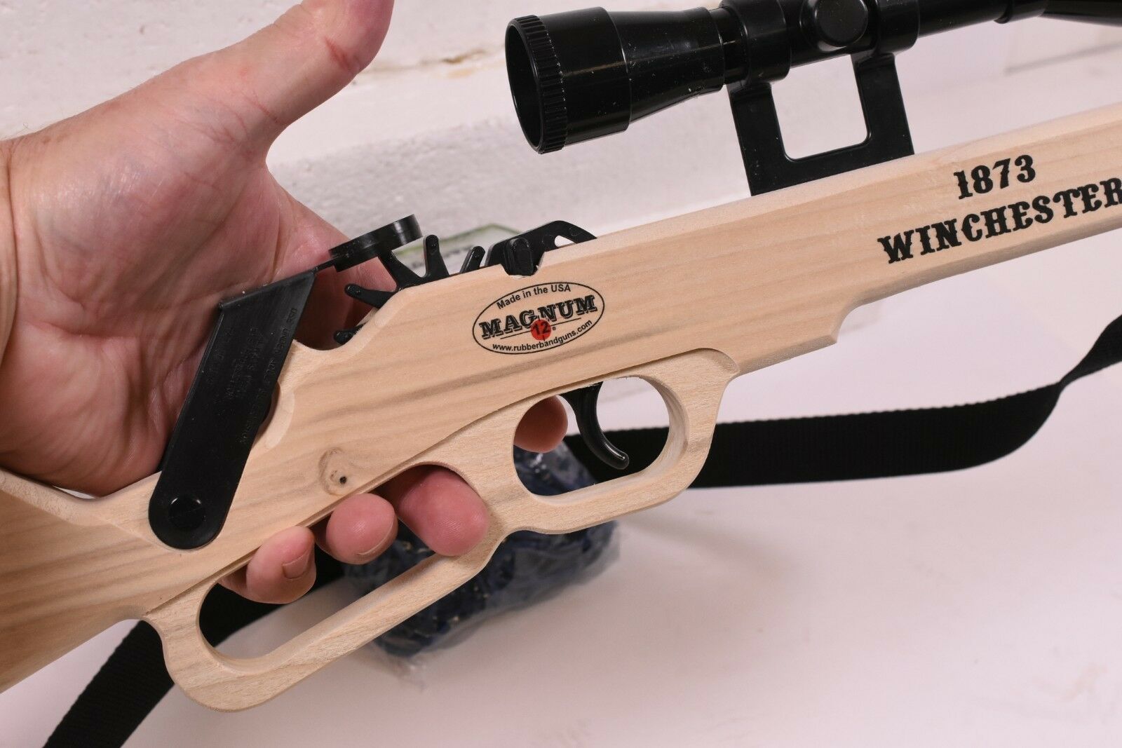 Winchester 1873 Rifle with Scope & Free Ammo - Magnum Rubber Band Gun GL21873SSS