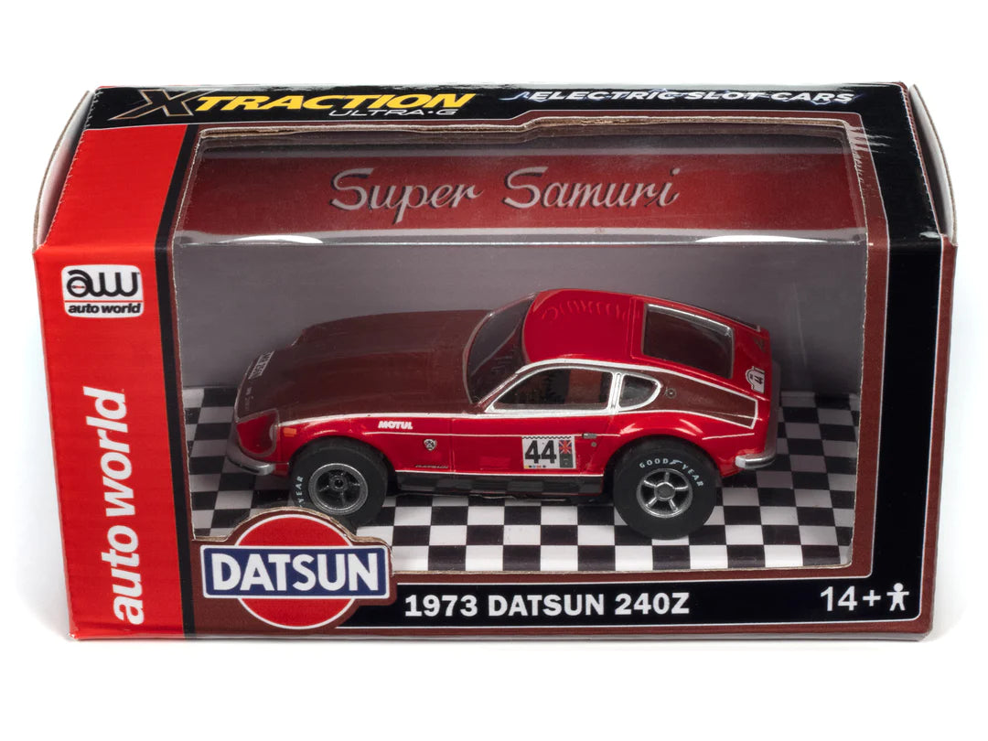 1973 Red Datsun 240z #44 - Exclusive Auto World Slot Car | CP7986