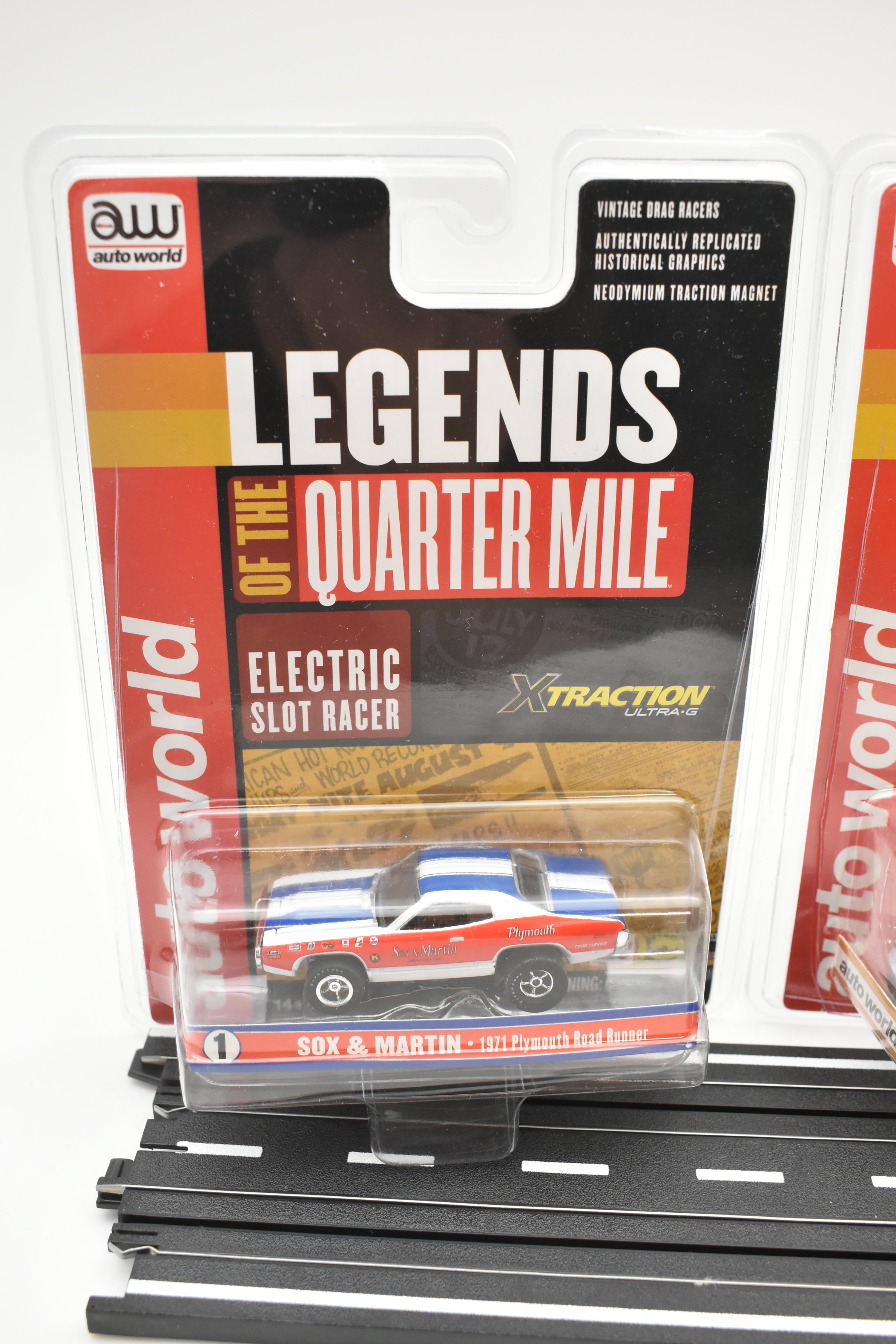 Get Your Hands on This 3-Pack of LEGENDS OF THE QUARTER MILE X-TRACTION SC351 Slot Cars!