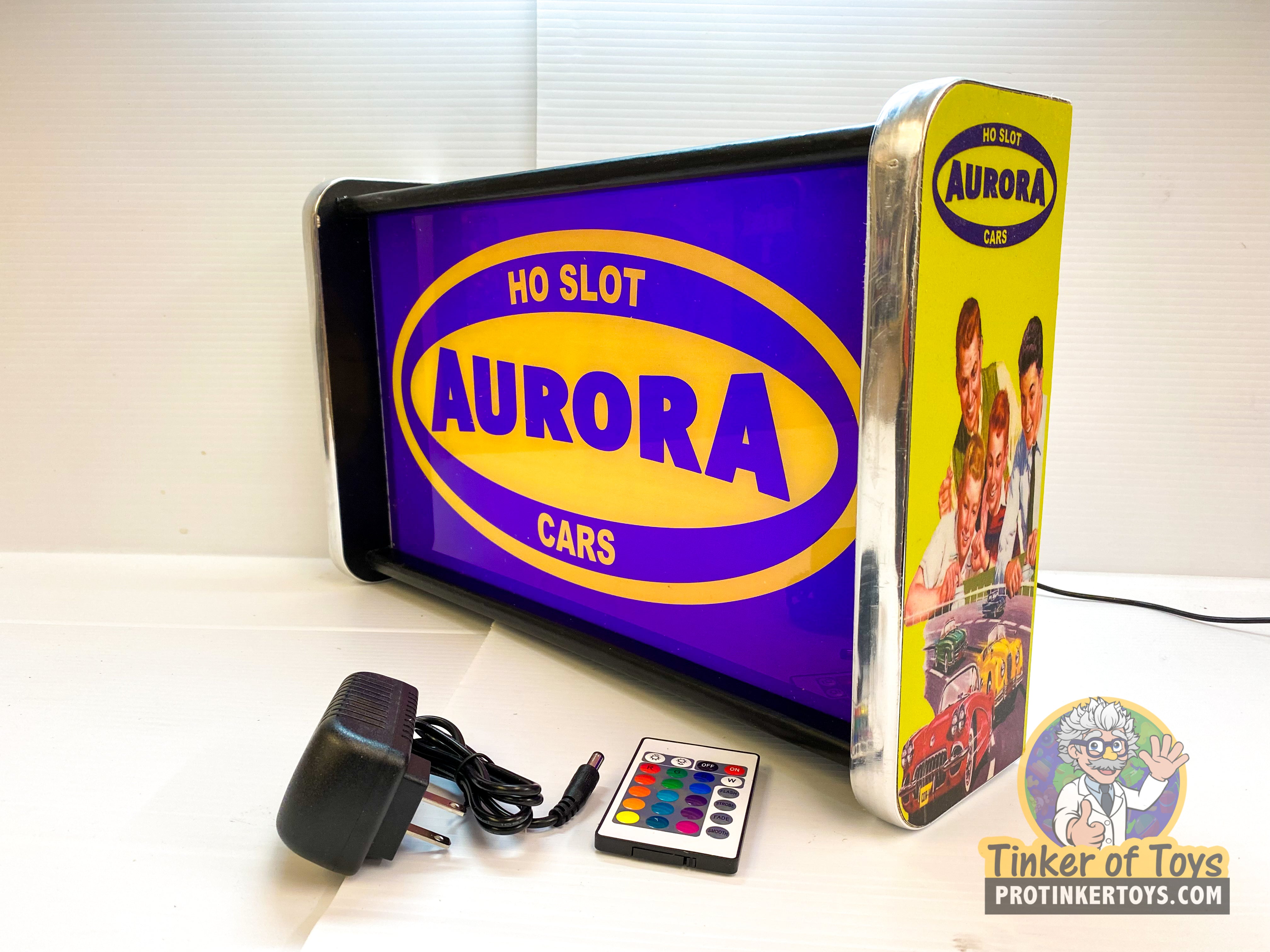 Aurora HO Slot Cars Light-Up Display Sign: A Stunning Garage Decor!
