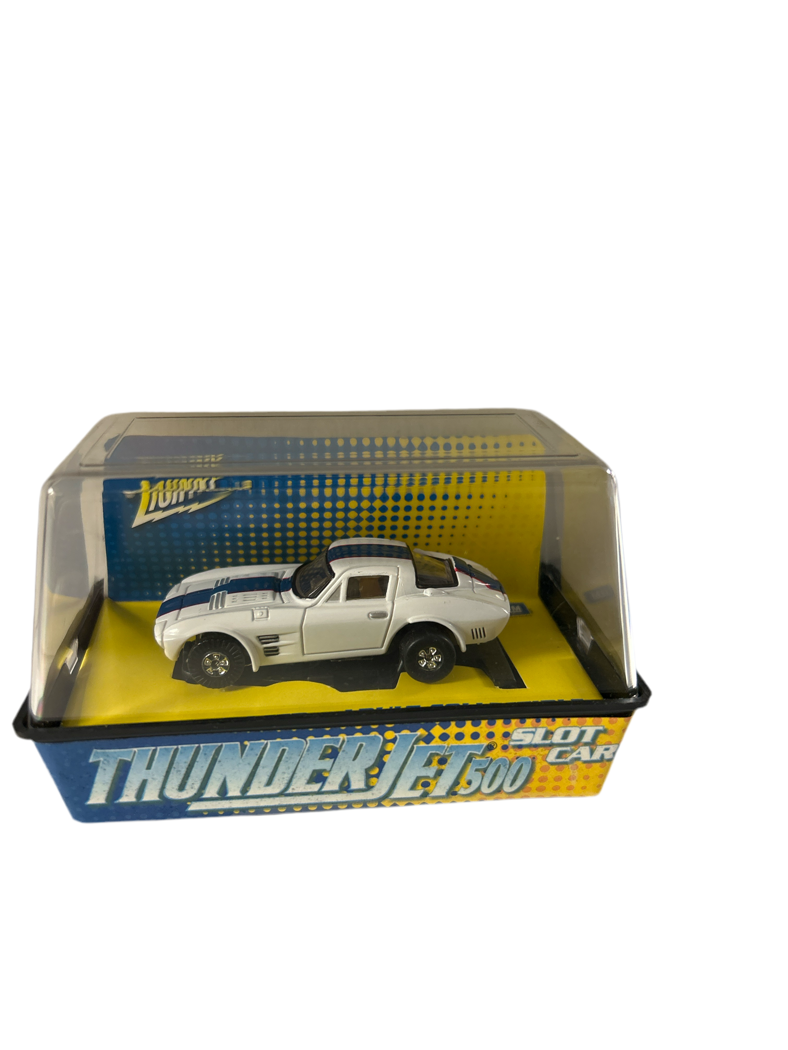 Auto World's Stunning Corvette White ThunderJet 500 Chassis Ho Scale Racer - 341-3!