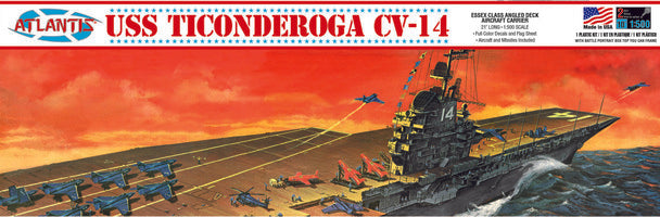 Unleash Your Inner Historian with the USS Ticonderoga CV - 14 Aircraft Carrier Plastic Model Kit by Atlantis Model Co. | ALM611