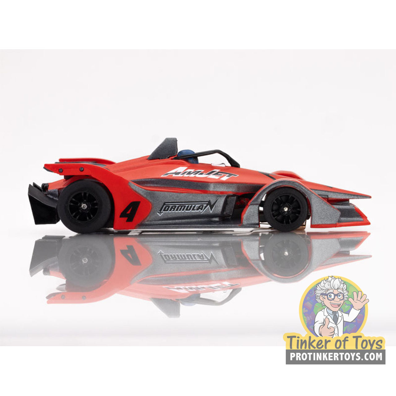 AFX/Racemasters Formula N #4 Red/Gray Mega G+ HO Slot Car - 22066
