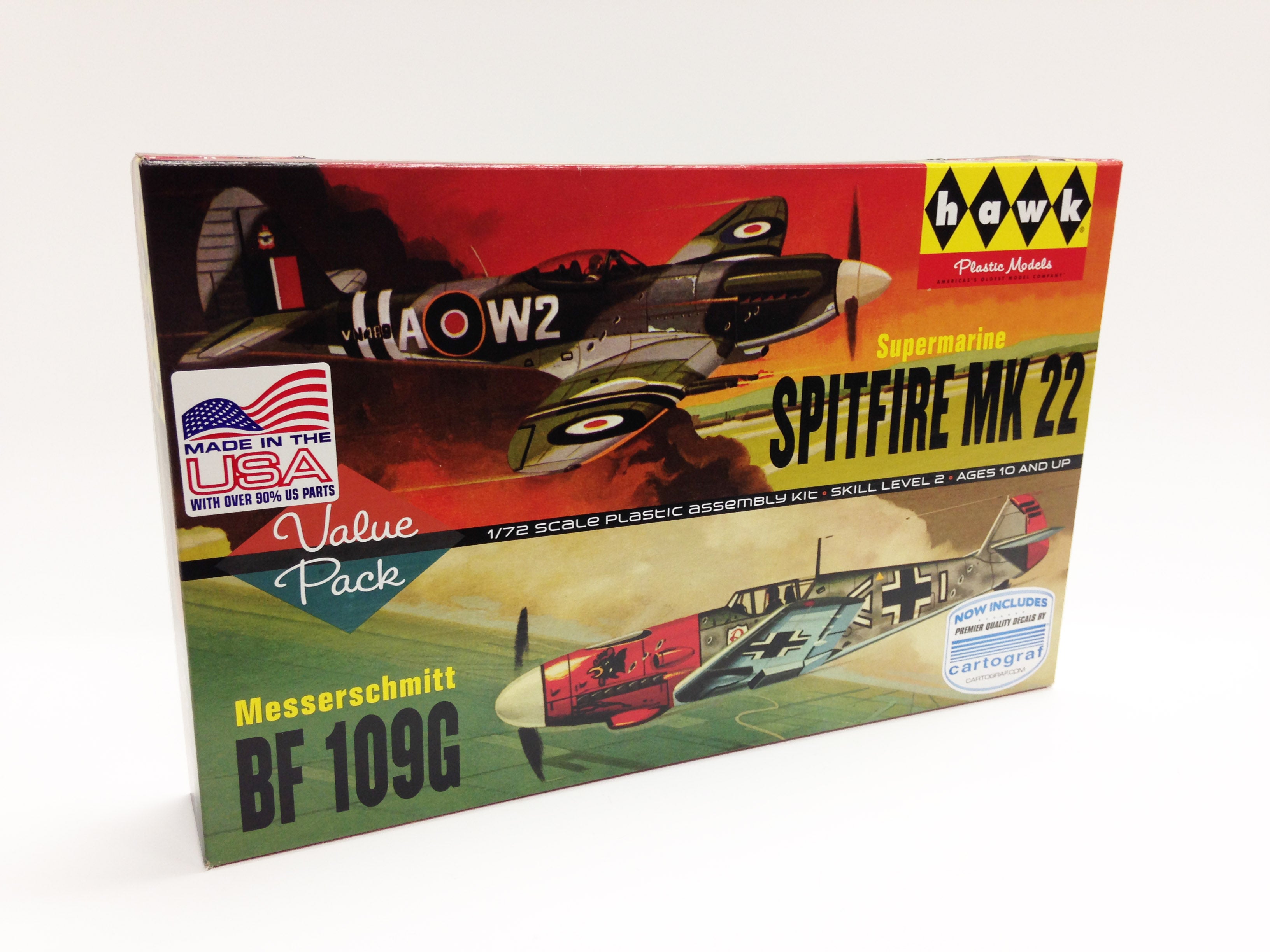 Don't Miss Out! Spitfire MK 22 & BF 109G 2-pack by Lindberg Model Company - HL445/12