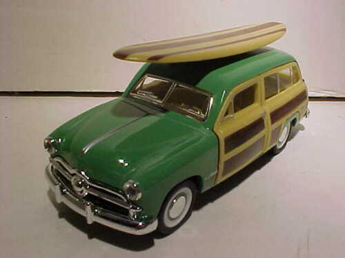 1949 Ford Woody Wagon with Wooden Surfboard - A Must - Have Toy by Kinsmart! 5402DSI