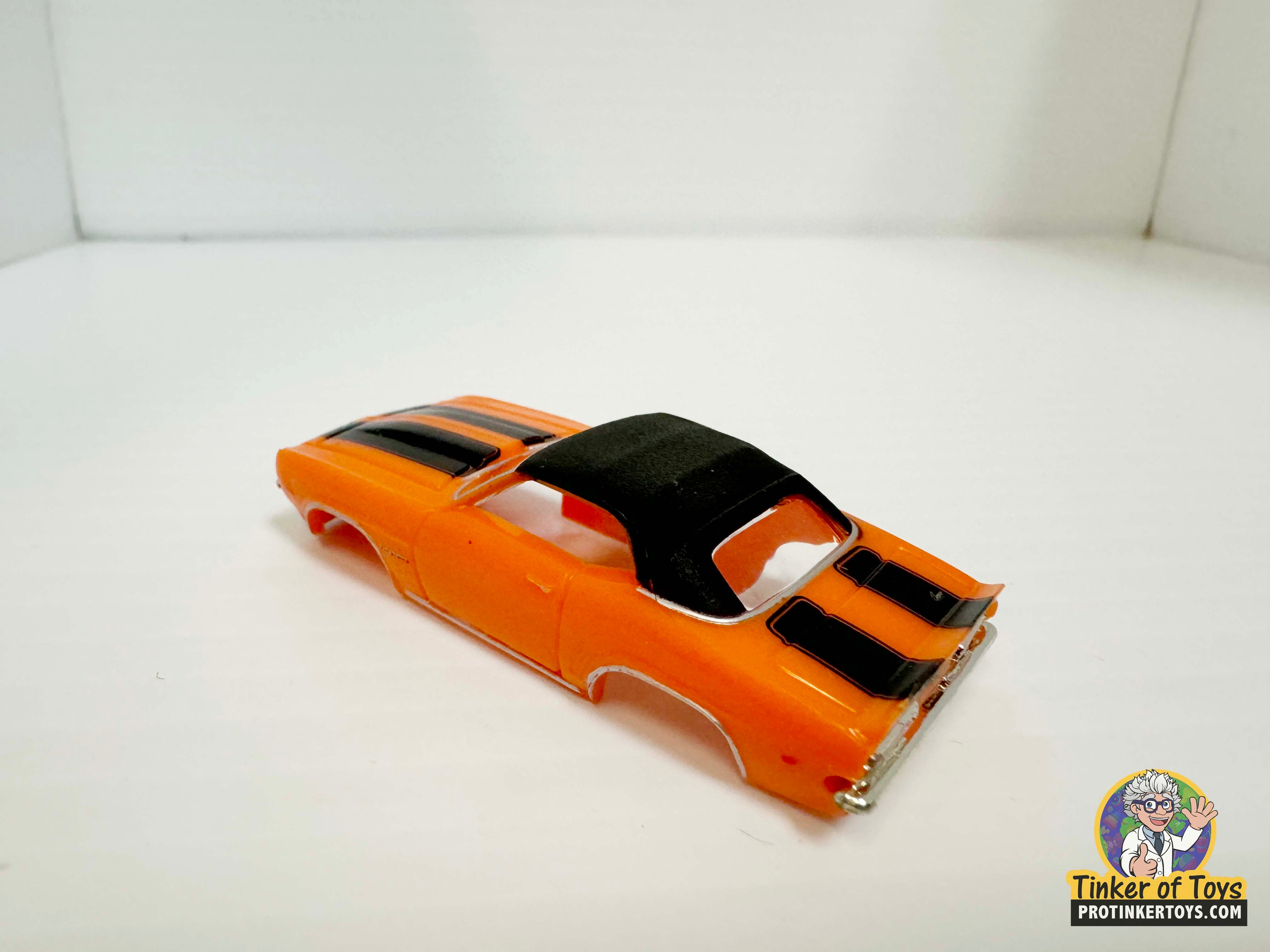 1969 Camaro RS Convertible with Orange and Black Stripes - Model Motoring's Classic Slot Car