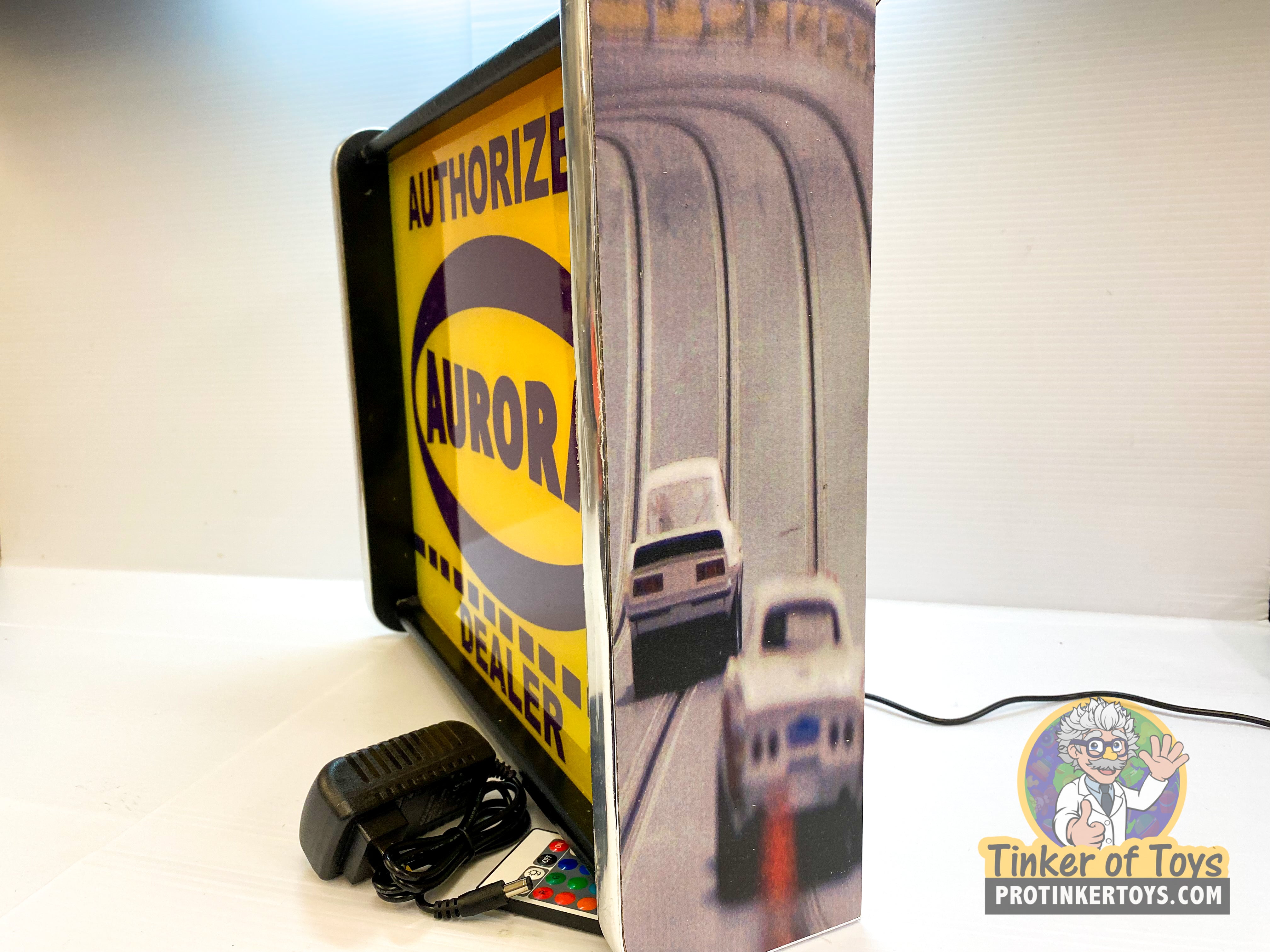 Authorized Aurora Slot Car Garage Light Up Display Sign - Illuminate Your Space!