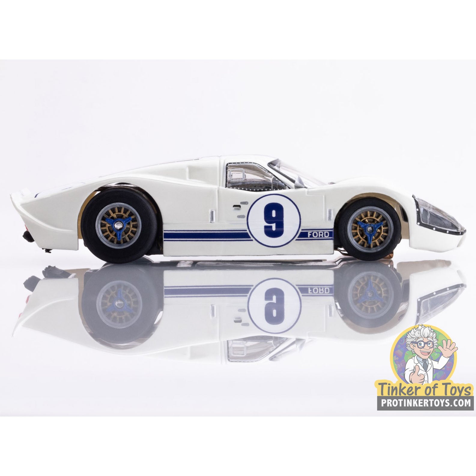 AFX/Racemasters Ford GT40 Mark IV #9 White Slot Car - 22078