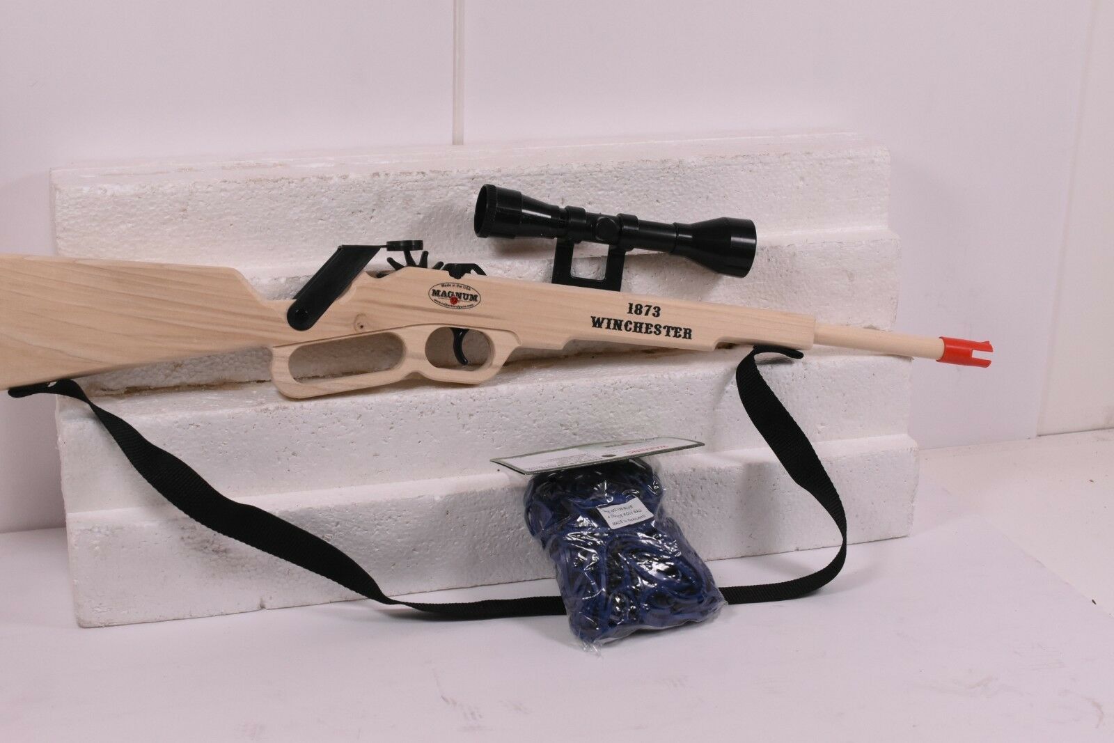 Winchester 1873 Rifle with Scope & Free Ammo - Magnum Rubber Band Gun GL21873SSS