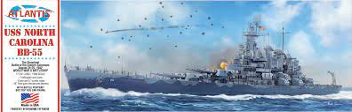 USS North Carolina BB - 55 'The Showboat' Battleship Model by Atlantis - ALM601