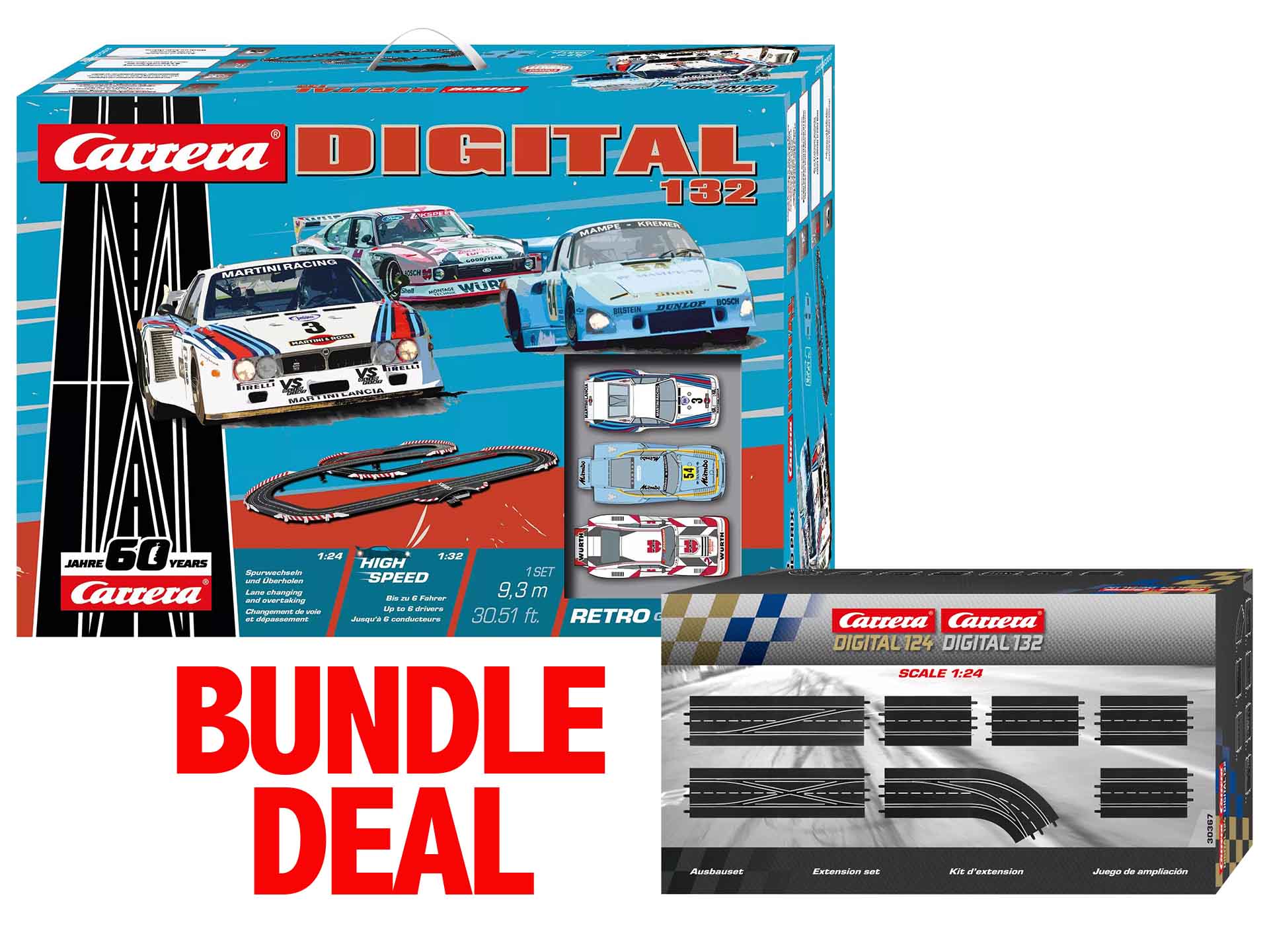 Carrera Digital 132 Retro Grand Prix Slot Car Racing Set - 20030031