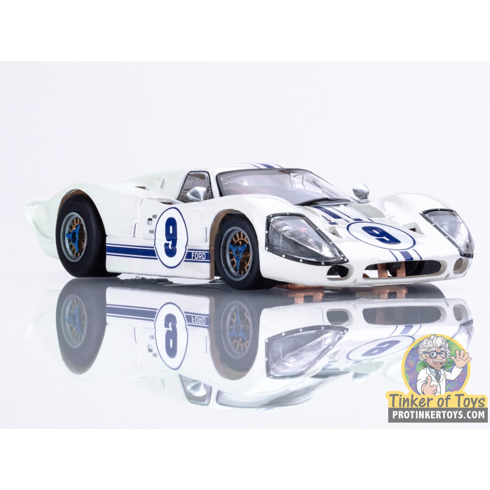 AFX/Racemasters Ford GT40 Mark IV #9 White Slot Car - 22078