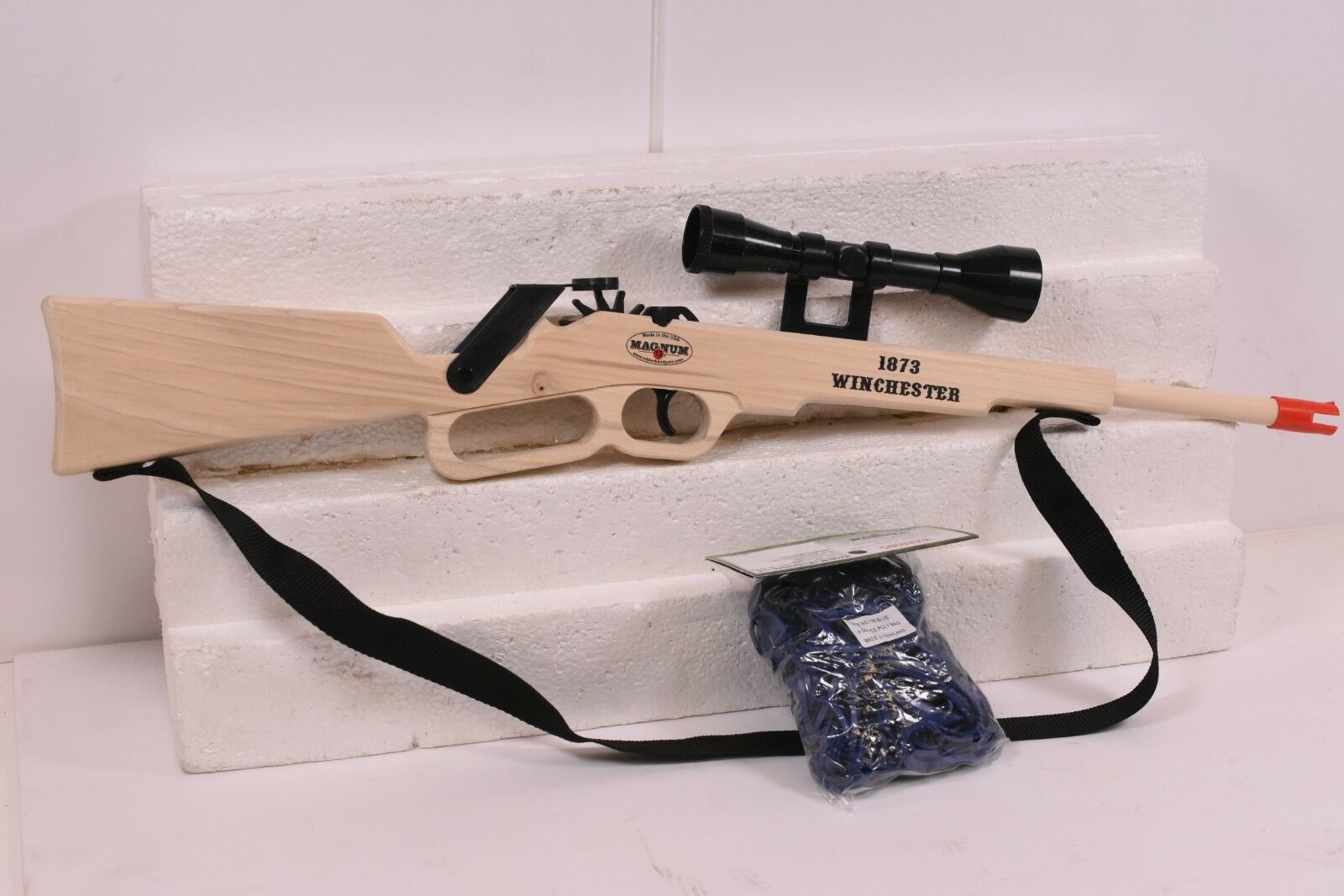 Winchester 1873 Rifle with Scope & Free Ammo - Magnum Rubber Band Gun GL21873SSS