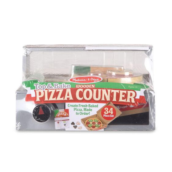 Melissa & Doug's Top & Bake Wooden Pizza Counter - A Dreamy Pizza Play Set!