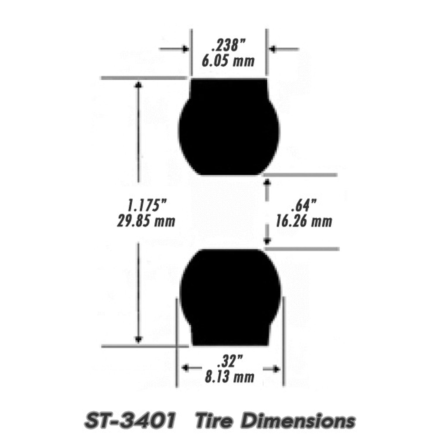 Jel Claw Slot Car Tires - Ideal for 1/24 Grand Prix Cars like Strombecker, Maserati 250F, Mercedes & Jaguar D Type | ST 3401