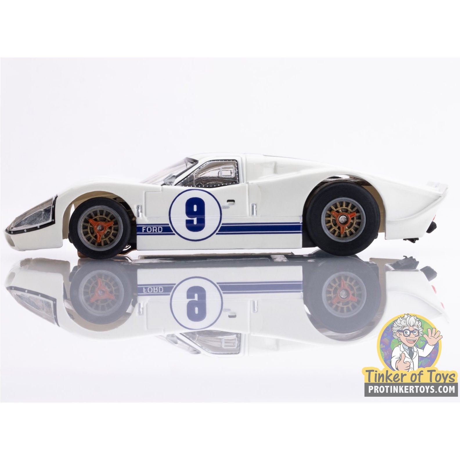 AFX/Racemasters Ford GT40 Mark IV #9 White Slot Car - 22078