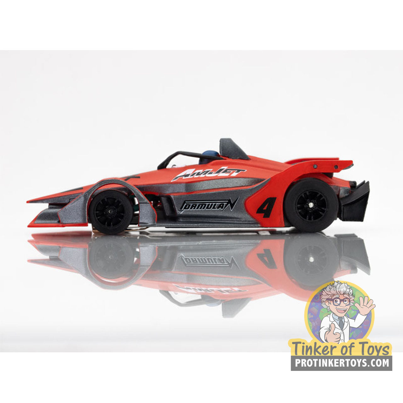 AFX/Racemasters Formula N #4 Red/Gray Mega G+ HO Slot Car - 22066