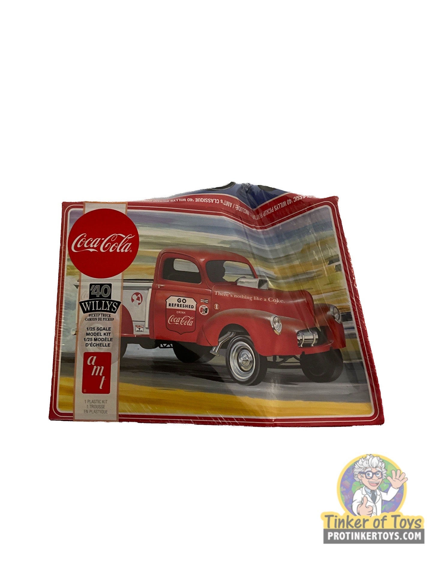 Second Chance! Coke Cola 1940 Willys Pickup Truck 1/25 Scale AMT Model Kit - AMT1145M